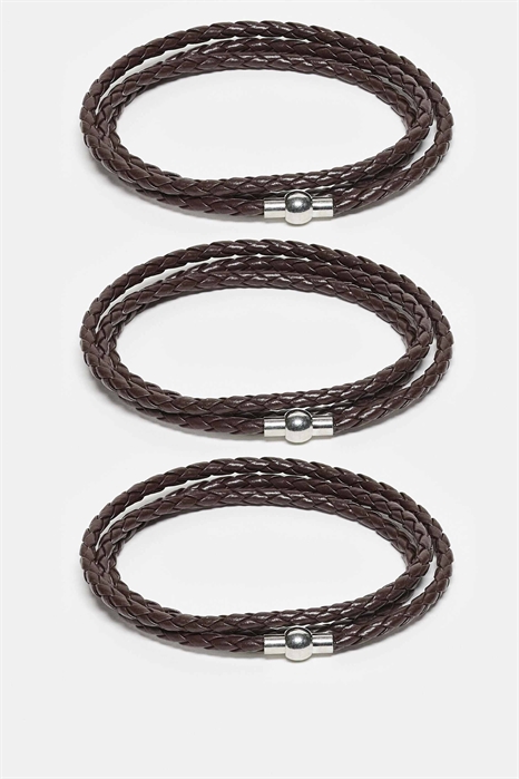 Набор из 3 браслетов из искусственной кожи артикул 152382763