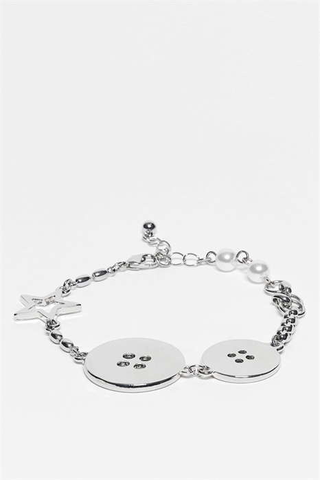 Браслет-чарм с пуговицами на смешанной цепочке, унисекс артикул 154100828