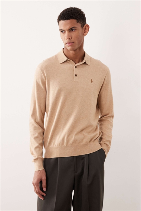 Свитшот-поло с логотипом из хлопкового трикотажа артикул 152230948