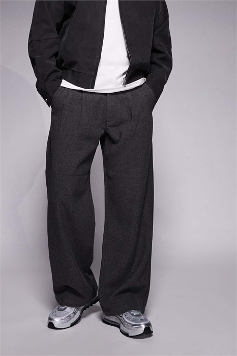 Брюки клубного стиля с двойными складками, имитирующие шерсть артикул 152903049