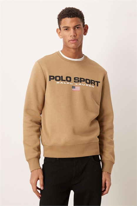 Свитшот с логотипом Sport в цвете хаки-бежевый артикул 148292291