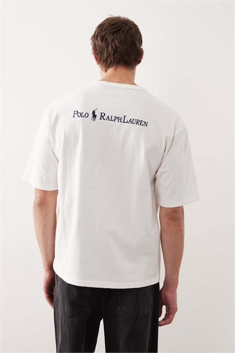 Футболка свободного кроя из плотной ткани с логотипом Script Player на спине артикул 152230995