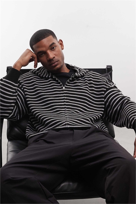 Худи прямого кроя на молнии из трикотажа артикул 155677961