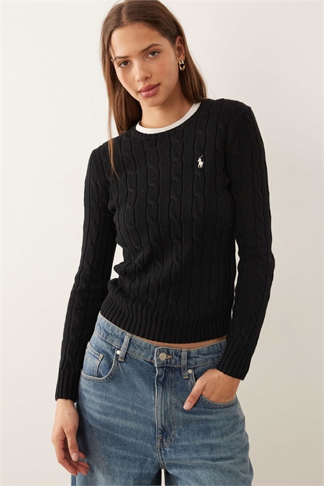 Свитер из хлопка с косами и логотипом в виде иконки Джулианны артикул 152313252