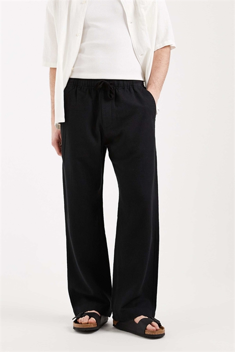 Брюки свободного кроя из смешанного льна артикул 155704887