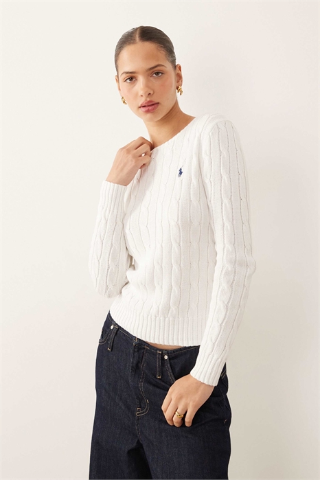 Свитер из хлопка с косами и логотипом в виде иконки Джулианны артикул 152313256