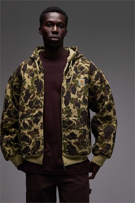 Свитшот с капюшоном и стеганым верхом, с застежкой-молнией по всей длине артикул 148713521