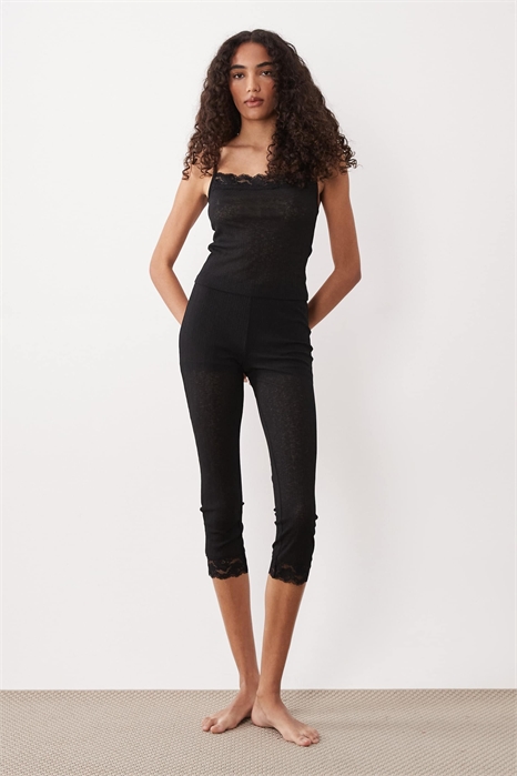 ASOS DESIGN — брюки-капри для пижамы, удлиненные, полупрозрачные, с кружевной отделкой артикул 153840632