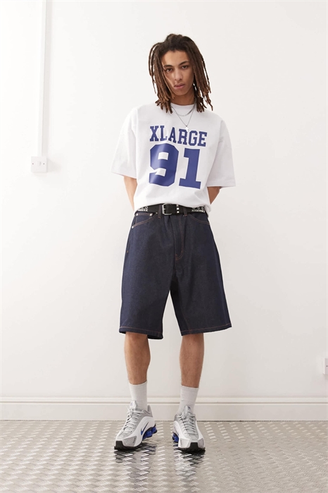 Широкие джинсовые шорты с вышитым логотипом OG на заднем кармане артикул 142998280