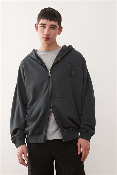 Толстовка с капюшоном и застежкой-молнией с логотипом «Лос-Анджелес Доджерс», эффект «вымытого» артикул 154890539