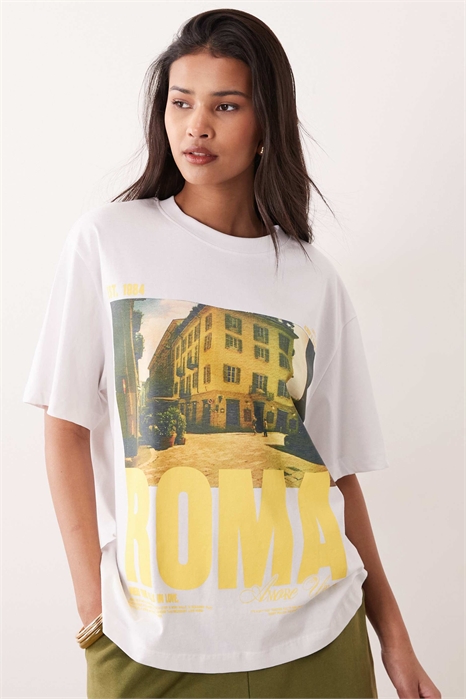 Футболка свободного кроя с короткими рукавами и принтом «Roma» артикул 156005555