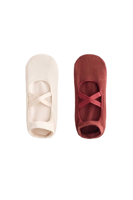 2 пары носков из смешанной хлопковой ткани для йоги и пилатеса с перекрещивающимися ремешками артикул 155768518