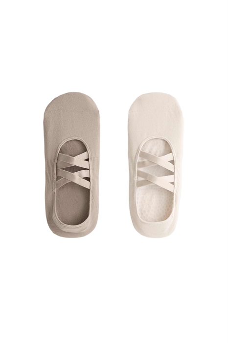 2 пары носков для йоги и пилатеса из смесовой ткани с полиамидом и двойными резинками артикул 155819581