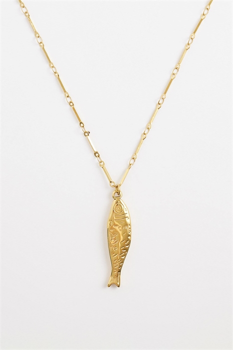 Водонепроницаемое колье из нержавеющей стали с кулоном в виде рыбки артикул 155408201