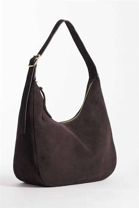 Сумка через плечо из натуральной замши свободного кроя артикул 155057455