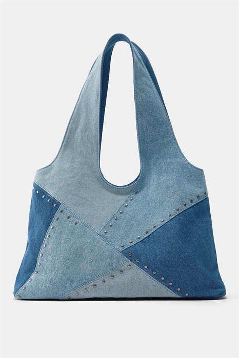 Сумка-шоппер из джинсовой ткани в стиле «пэтчворк» артикул 156088776