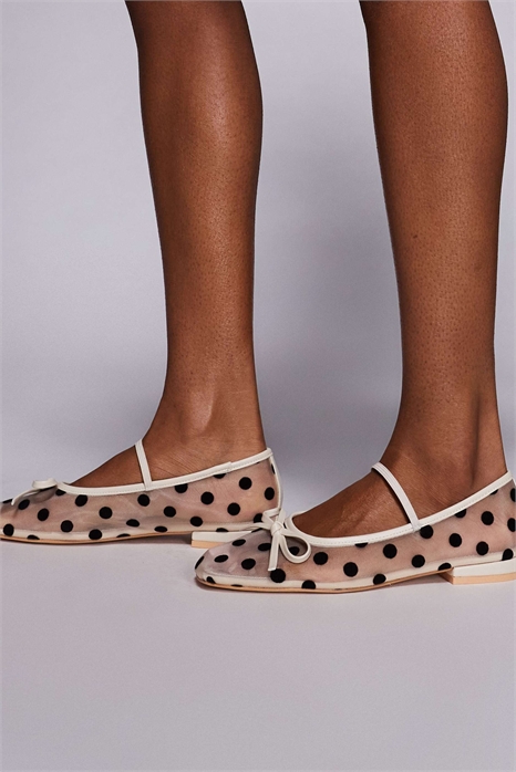 Балетки с блестящими горошками артикул 152193262