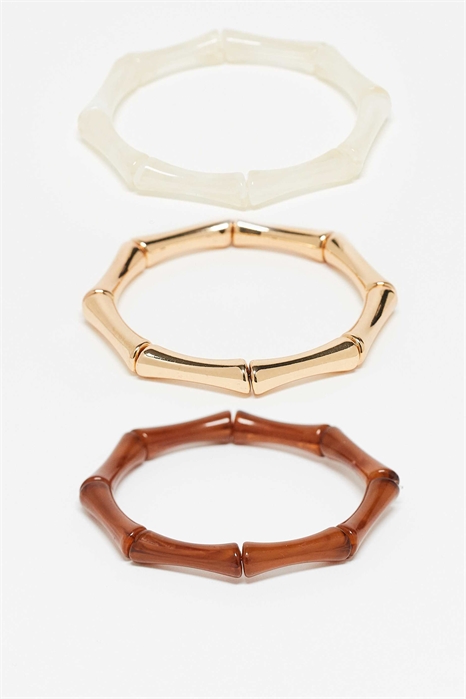 Набор из 3 эластичных браслетов из бамбука артикул 152192032