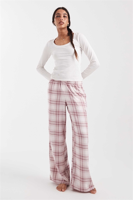 Широкие фланелевые пижамные штаны артикул 154314239