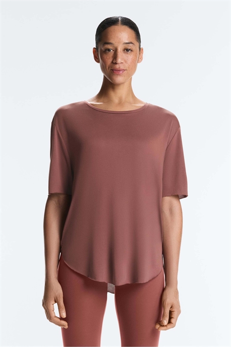 Футболка с короткими рукавами из смесовой ткани с модалом артикул 155526140