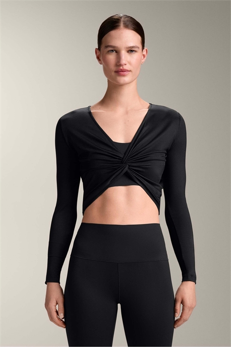 Футболка с длинными рукавами из смесовой ткани с лиоцеллом и завязками артикул 155677100