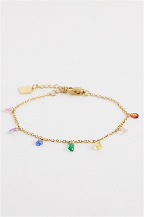 Водонепроницаемый браслет из тонкой цепочки из нержавеющей стали с разноцветными подвесками в форме капель артикул 155174077