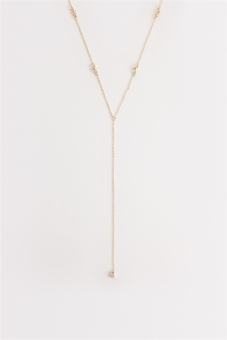 Изящное колье-лариат с украшением из страз артикул 155173788