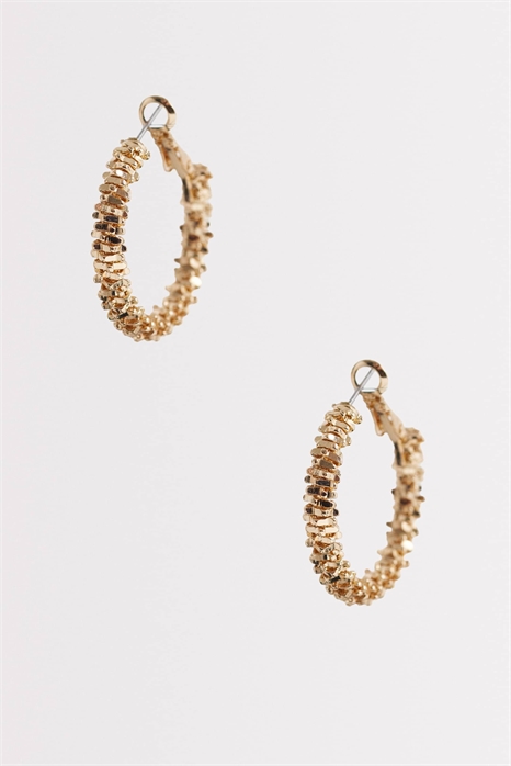 Небольшие серьги-кольца с бусинками артикул 155174054