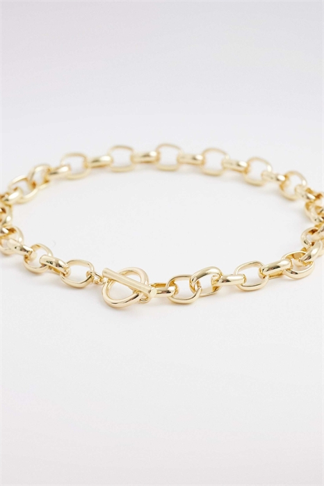 Колье с массивной цепочкой и застежкой в форме буквы Т артикул 155174124