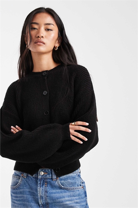 Вязаный кардиган с рукавами-коконами артикул 150832795