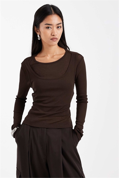 Двухслойный топ из прозрачной ткани артикул 153246313