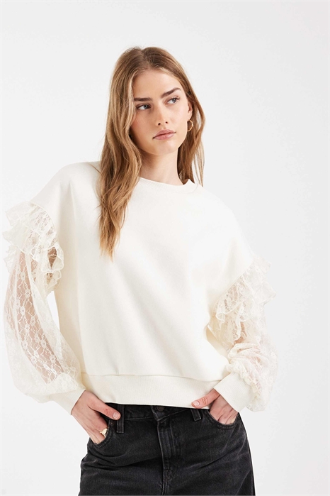 Толстовка с кружевными рукавами артикул 155224508
