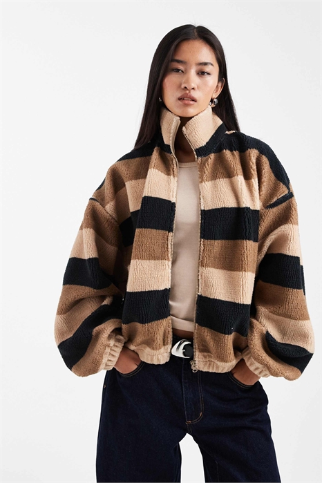 Флисовая кофта на молнии из ткани Stripe Borg артикул 151095298