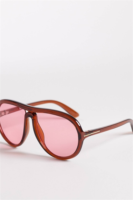 Очки-авиаторы увеличенного размера с розовыми стеклами артикул 153192952