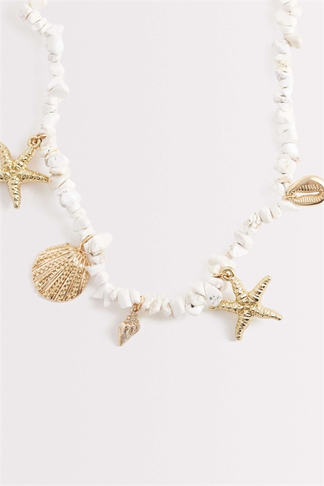 Ожерелье с бусинами в виде морских звезд и ракушек артикул 152701994