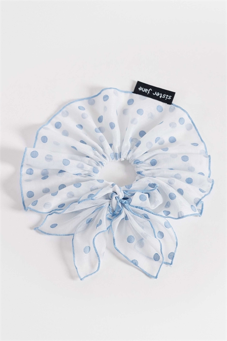Шифоновая резинка для волос большого размера в горошек артикул 155587877