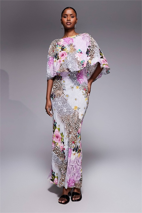 Макси-платье Izel с элементами в виде накидки артикул 153786018