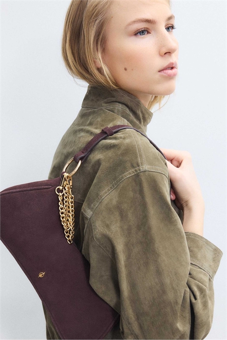 Сумка через плечо в форме полумесяца из 100% кожи артикул 156250905