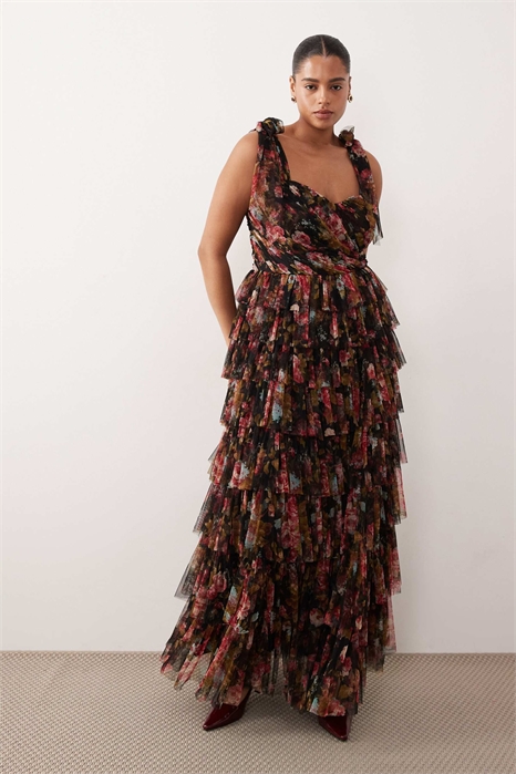 Макси-платье из тюля с бантиком на плече для подружки невесты «Офелия» артикул 154416411