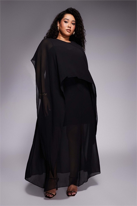 Макси-платье-комбинация с воланами на плечах артикул 152417514