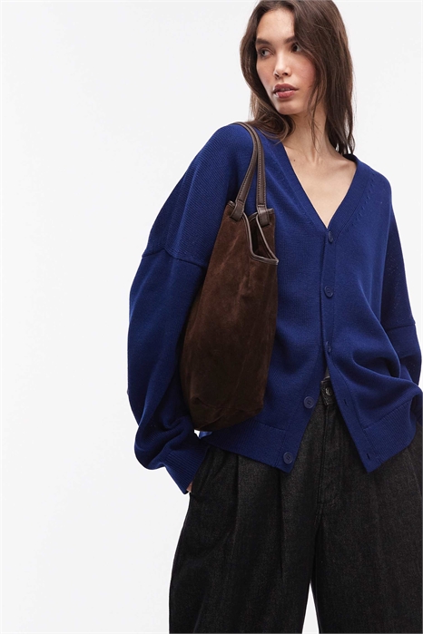 Кардиган из чистого хлопка с V-образным вырезом артикул 155169991