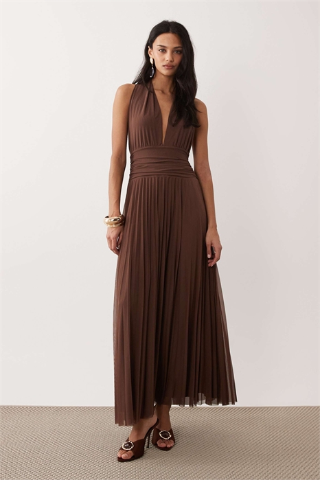 Макси-платье с завязками на шее и открытой спиной артикул 155637684