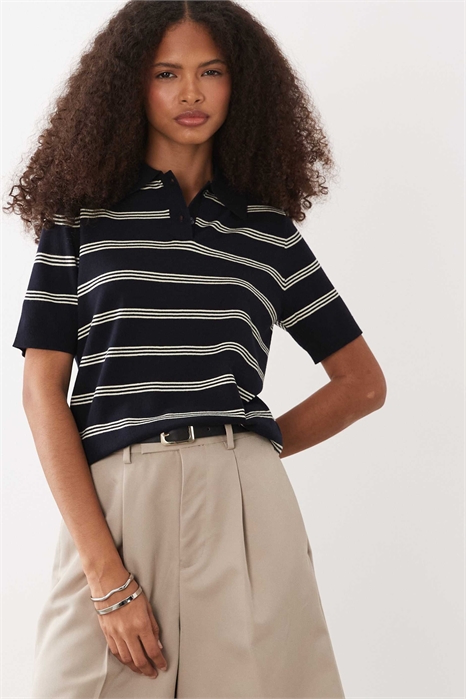 Трикотажная рубашка-поло с короткими рукавами артикул 155705688