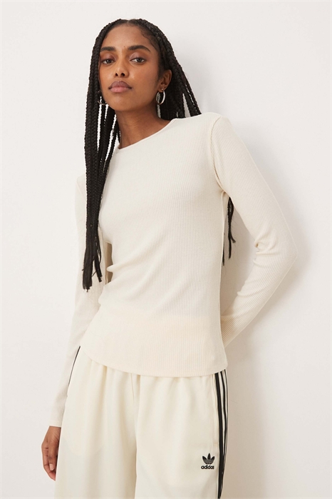 Футболка с длинным рукавом и ребристой текстурой артикул 151864674