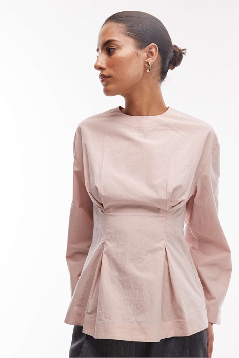 Топ из чистого хлопка с баской артикул 151304635