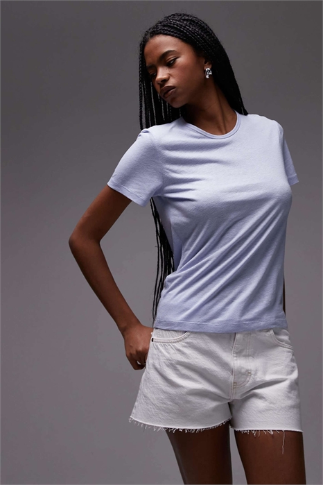 Футболка свободного кроя из смесовой ткани артикул 144644416