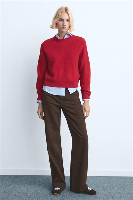 Джинсы «Данила» из 100% хлопка с прямым кроем и необработанным краем артикул 154236303