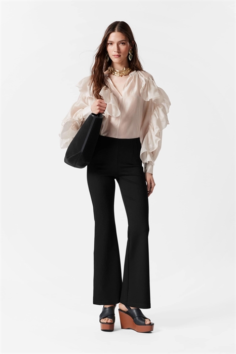 Брюки-кюлоты из плотного трикотажа с расклешенными брючинами артикул 150205114