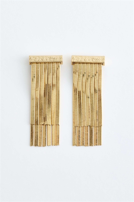 Серьги с бахромой из золота артикул 153653326