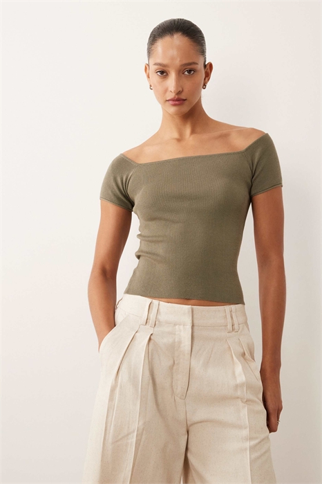 Топ с открытыми плечами для подростков артикул 155443234